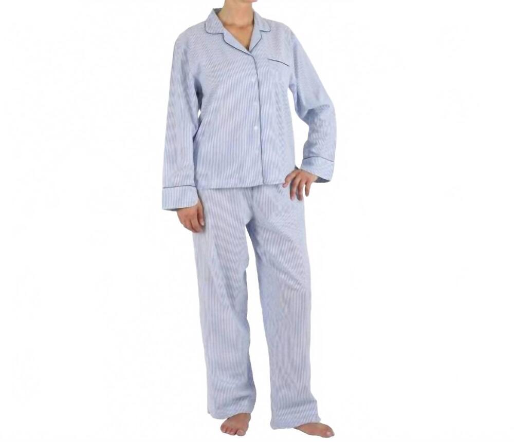 NEW NEEDHAM LANE seersucker pajama set in navy